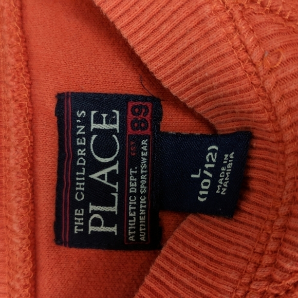 The Children's Place Kid's Orange Sweatshirt Size Large (10/12) - Picture 2 of 5